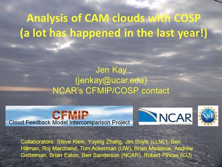NCAR’s CFMIP/COSP contact