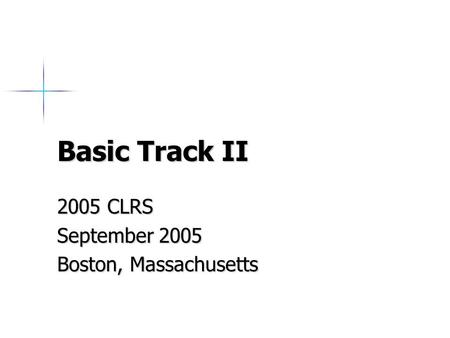 2005 CLRS September 2005 Boston, Massachusetts