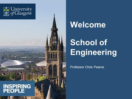 Welcome School of Engineering Professor Chris Pearce.