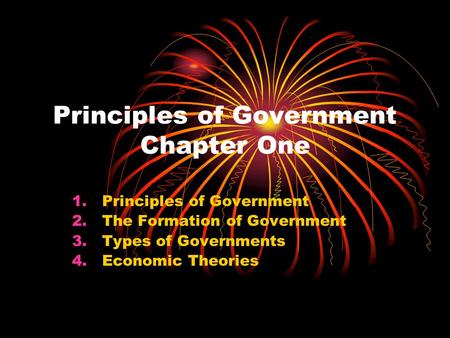 Principles of Government Chapter One