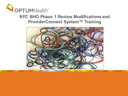 NYC BHO Phase 1 Review Modifications and ProviderConnect System™ Training.