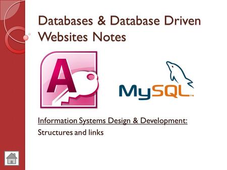 Databases & Database Driven Websites Notes