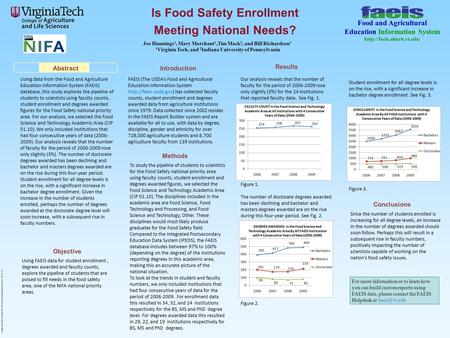 Is Food Safety Enrollment Meeting National Needs? Using data from the Food and Agriculture Education Information System (FAEIS) database, this study explores.