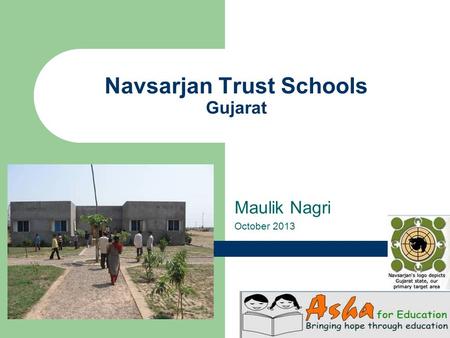 Navsarjan Trust Schools Gujarat Maulik Nagri October 2013.