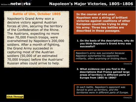 Discussion On the basis of the descriptions, why do you think Napoleon's Grand Army was successful? Napoleon's army was successful because Napoleon outsmarted.