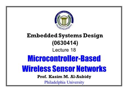 Microcontroller-Based Wireless Sensor Networks