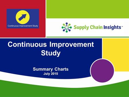 Supply Chain Insights LLC Copyright © 2015, p. 1 Continuous Improvement Study Summary Charts July 2015.