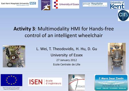 Activity 3: Multimodality HMI for Hands-free control of an intelligent wheelchair L. Wei, T. Theodovidis, H. Hu, D. Gu University of Essex 27 January 2012.