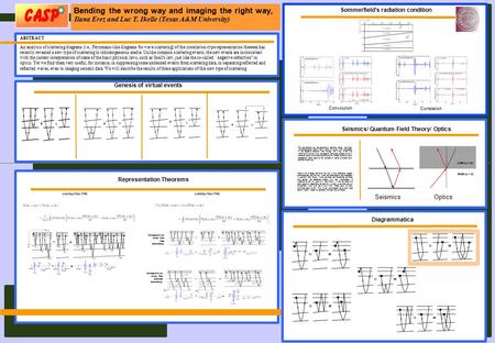 Bending the wrong way and imaging the right way, Ilana Erez and Luc T. Ikelle (Texas A&M University) ABSTRACT An analysis of scattering diagrams (i.e.,