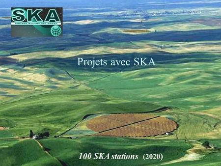 1 100 SKA stations (2020 ) Projets avec SKA. 2 Telescope Project (~2020) for a giant radiotelescope in the centimetre-metre range one square kilometre.