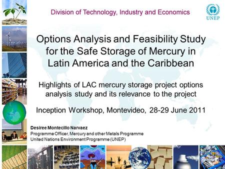 Options Analysis and Feasibility Study for the Safe Storage of Mercury in Latin America and the Caribbean Desiree Montecillo Narvaez Programme Officer,