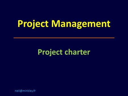 Project Management Project charter