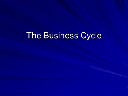 The Business Cycle. What is it? –Systematic ups and downs of GDP Consists of… Peak – the point where GDP stops going up Trough – where GDP stops going.