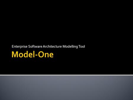 Enterprise Software Architecture Modelling Tool.