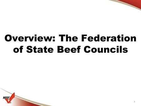 1 Overview: The Federation of State Beef Councils.