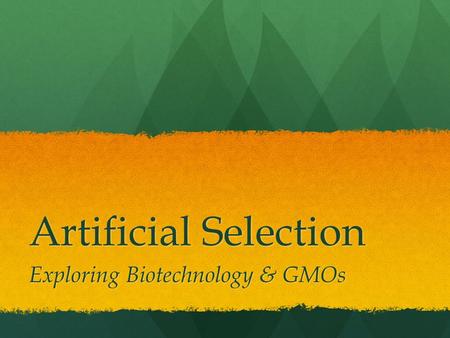 Exploring Biotechnology & GMOs