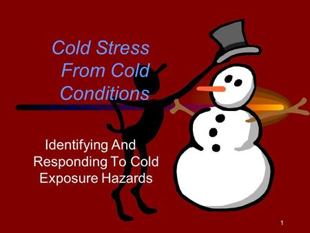 1 Cold Stress From Cold Conditions Identifying And Responding To Cold Exposure Hazards.