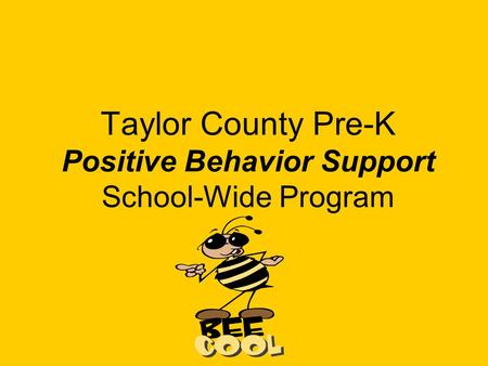 Taylor County Pre-K Positive Behavior Support School-Wide Program.