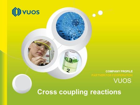 VUOS COMPANY PROFILE PARTNER FOR COOPERATION Cross coupling reactions.