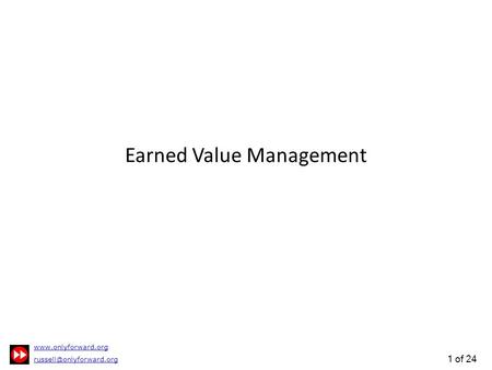 1 of 24 Earned Value Management.