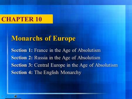 Monarchs of Europe CHAPTER 10