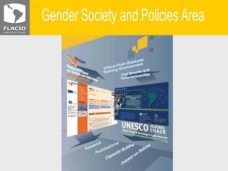 UNESCO REGIONAL CHAIR WOMEN, SCIENCE & TECHNOLOGY REGIONAL TRAINING PROGRAM ON GENDER AND PUBLIC POLICIES In partnership with: Director: Gloria Bonder.