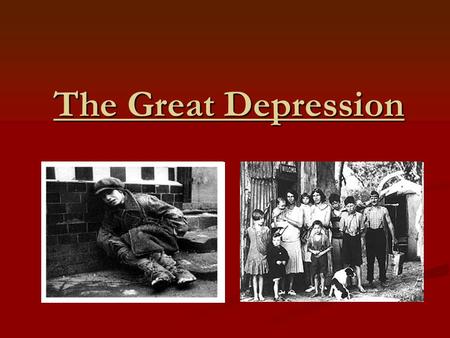 The Great Depression. The Roaring Twenties Following the end of WWI, Americans were ready for life to go back to normal. Following the end of WWI, Americans.