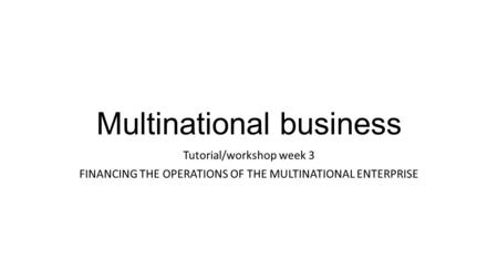 Multinational business