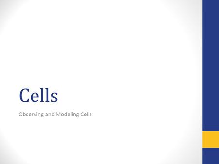Observing and Modeling Cells