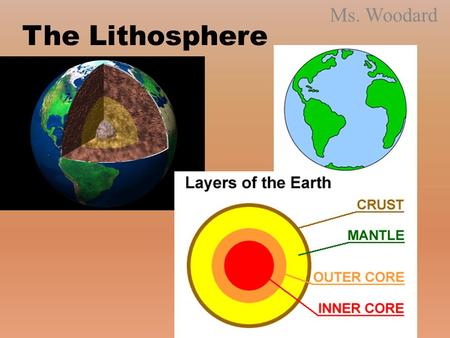 The Lithosphere Ms. Woodard. Day 1 Objective: Objective: – I can explain how the Earth is structured – I can explain how the material of earth is changed.