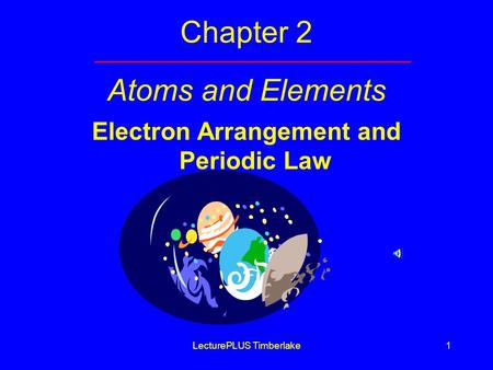 LecturePLUS Timberlake1 Chapter 2 Atoms and Elements Electron Arrangement and Periodic Law.