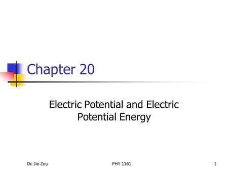 Electric Potential and Electric Potential Energy