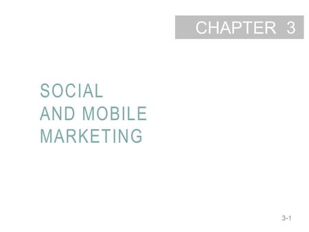 SOCIAL AND MOBILE MARKETING