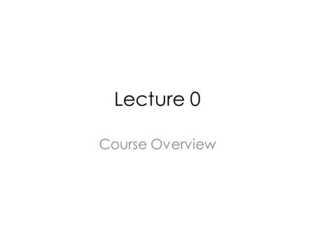 Lecture 0 Course Overview. ES 330 Electronics I Course description: Theory, characteristics and operation of MOSFET transistors, elementary amplifier.