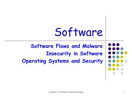 Chapter 11 Software flaws and malware