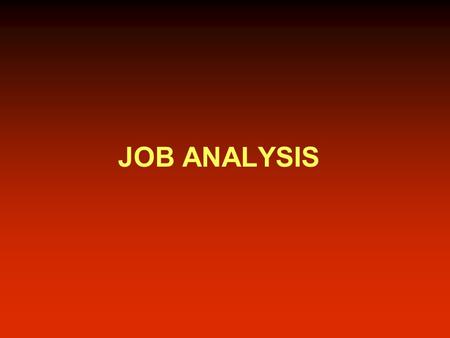 job analysis case study ppt