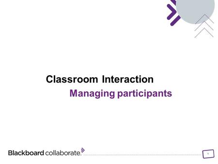 1 Classroom Interaction Managing participants. 2 Objectives: Manage classroom interaction from the Participants panel Give and take away the session permissions.