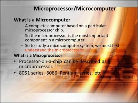 Microprocessor/Microcomputer