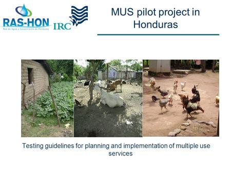 MUS pilot project in Honduras Testing guidelines for planning and implementation of multiple use services.