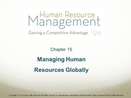Managing Human Resources Globally