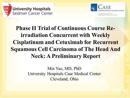 Phase II Trial of Continuous Course Re- irradiation Concurrent with Weekly Cisplatinum and Cetuximab for Recurrent Squamous Cell Carcinoma of The Head.