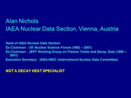 IAEA Nuclear Data Section, Vienna, Austria