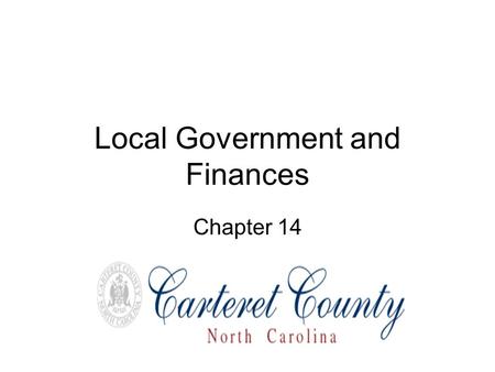Local Government and Finances