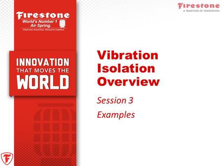 Vibration Isolation Overview Session 3 Examples. Choosing the right part Example.