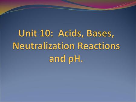 Naming Acids…Slide 3 Acids, Bases and Neutralization Reactions …Slide 8 Acids, Bases and Neutralization Reactions …Slide 8 Calculation of pH…Slide 14.