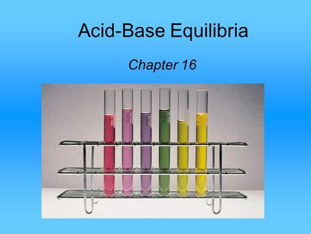 Acid-Base Equilibria Chapter 16. The common ion effect is the shift in equilibrium caused by the addition of a compound having an ion in common with the.