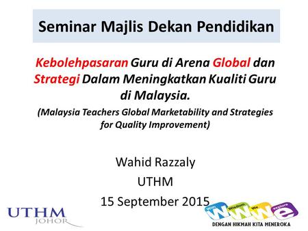 Seminar Majlis Dekan Pendidikan