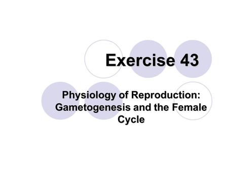 Physiology of Reproduction: Gametogenesis and the Female Cycle