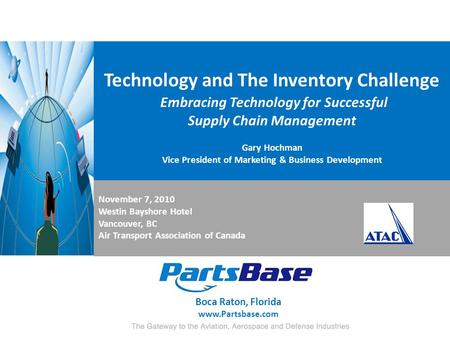 Technology and The Inventory Challenge Embracing Technology for Successful Supply Chain Management Gary Hochman Vice President of Marketing & Business.