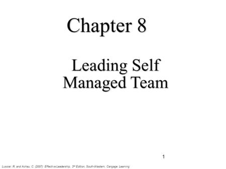 Leading Self Managed Team
